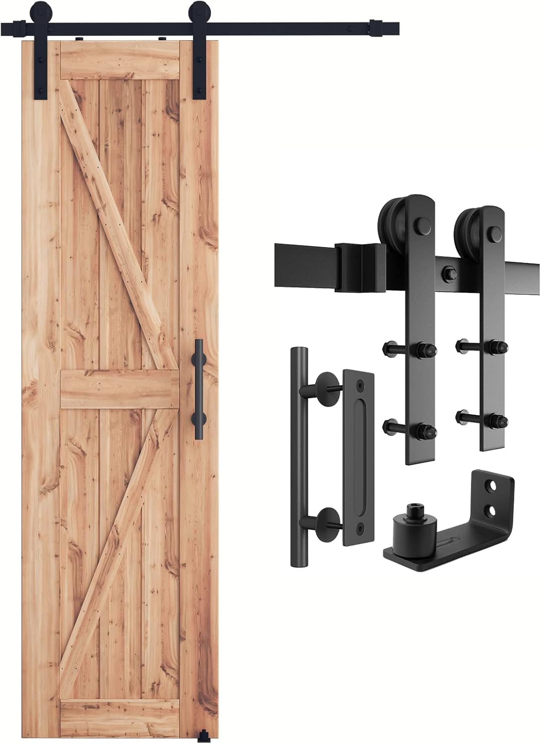 SMARTSTANDARD 4 FT Heavy Duty Sliding Barn Door Hardware Kit