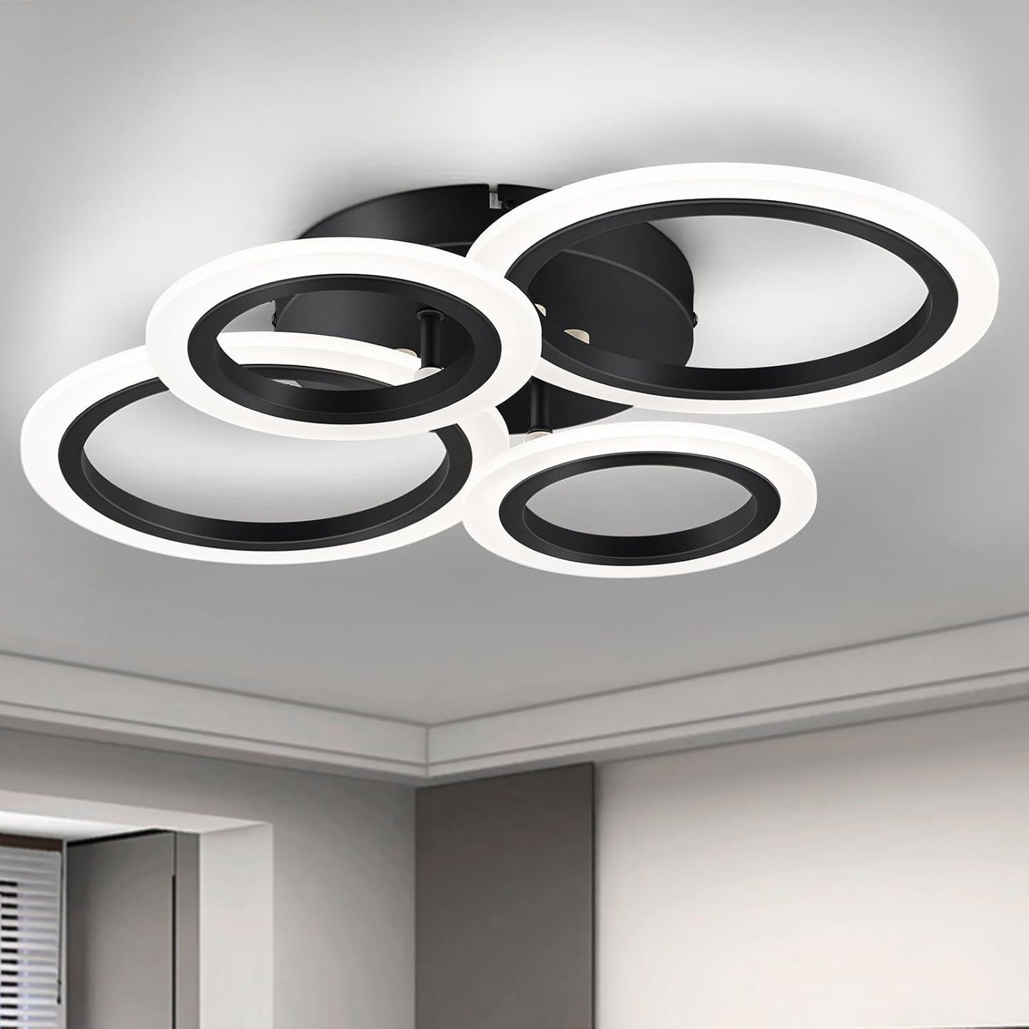 Modern LED Ceiling Light with 4 Rings for Elegant Spaces
