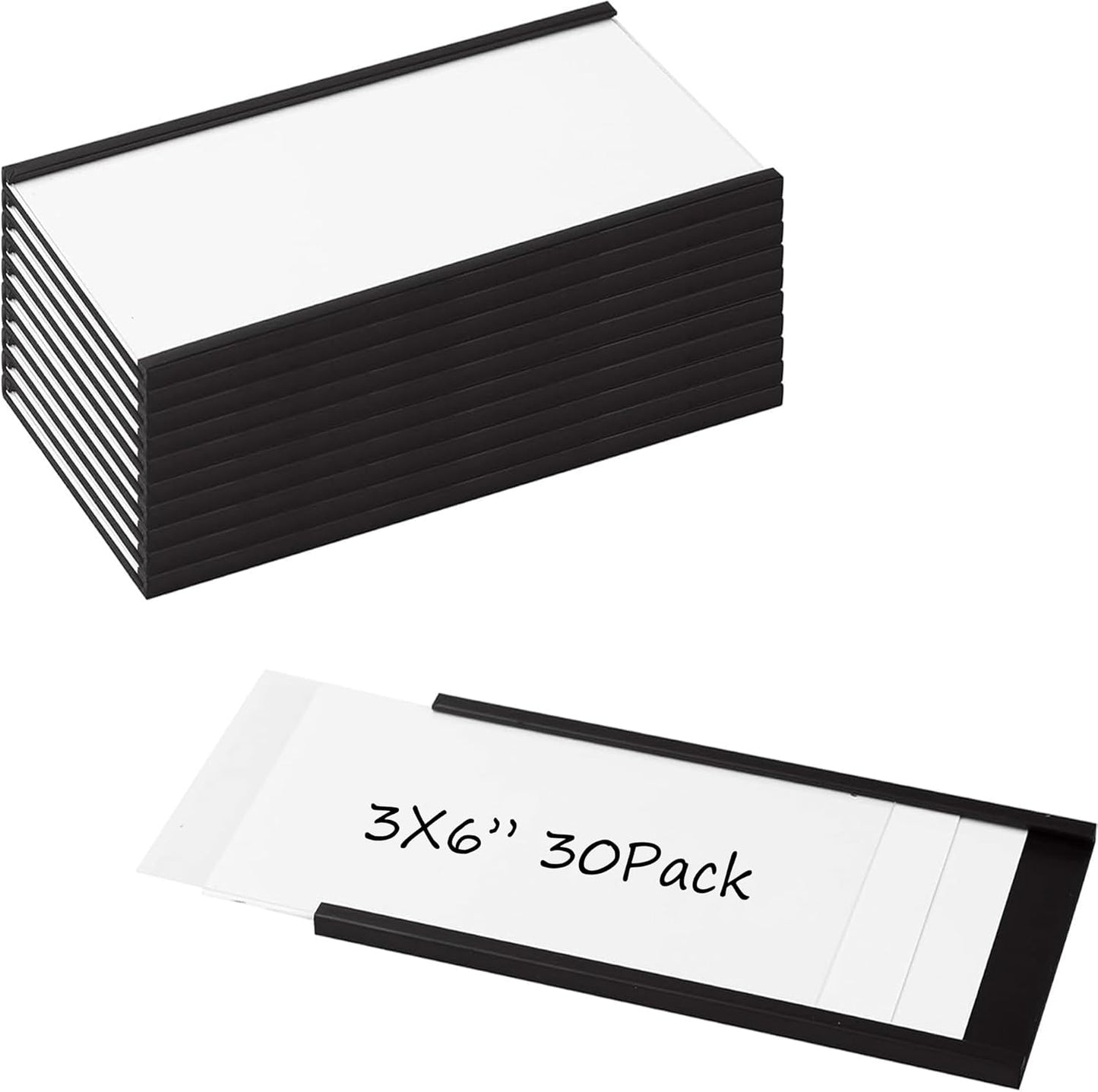 Magnetic Label Holders 30 Pack for Easy Organization and Use