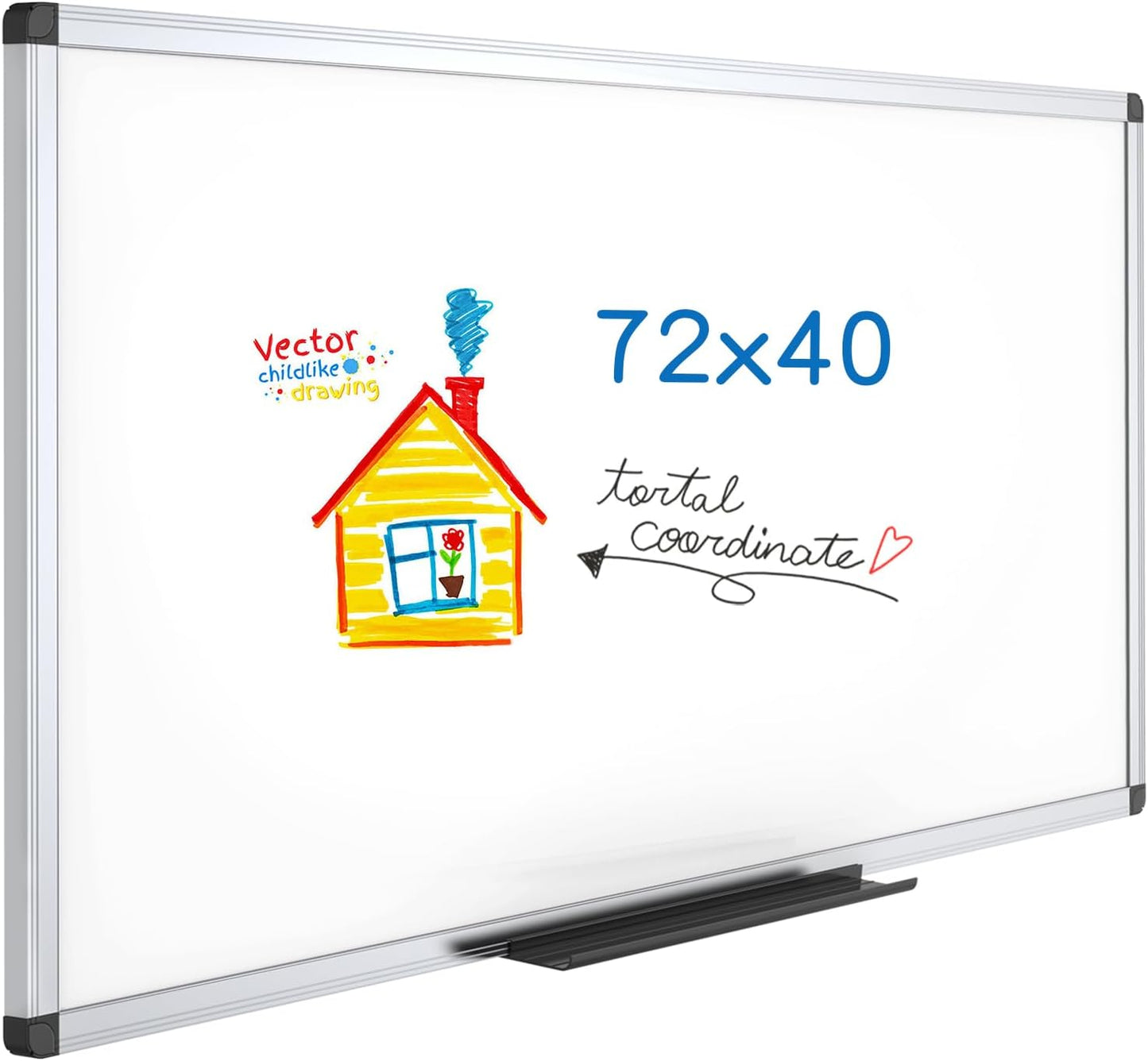 VIZ-PRO 72 x 40 Inches Dry Erase Board for Home and Office