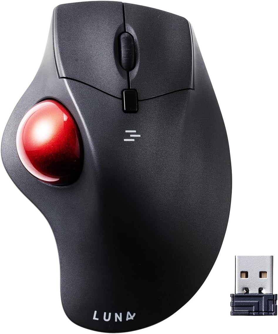 Wireless Ergonomic Trackball Mouse: Silent Buttons, Adjustable DPI