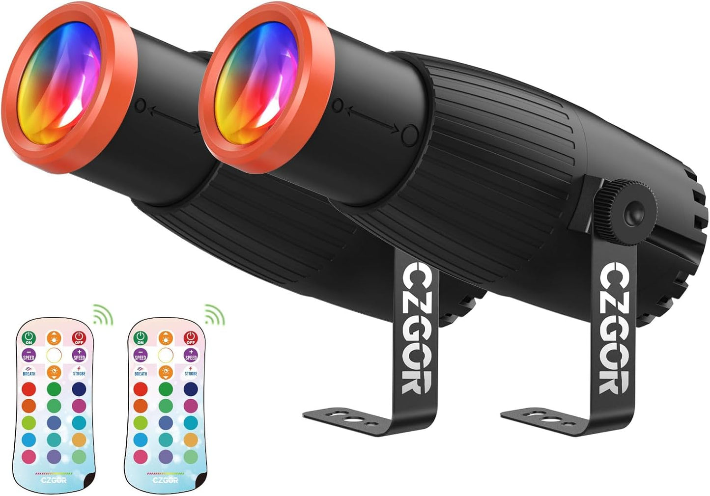 Pinspot Light 2 Pack, 18W RGBW Stage Effect Lighting for Parties