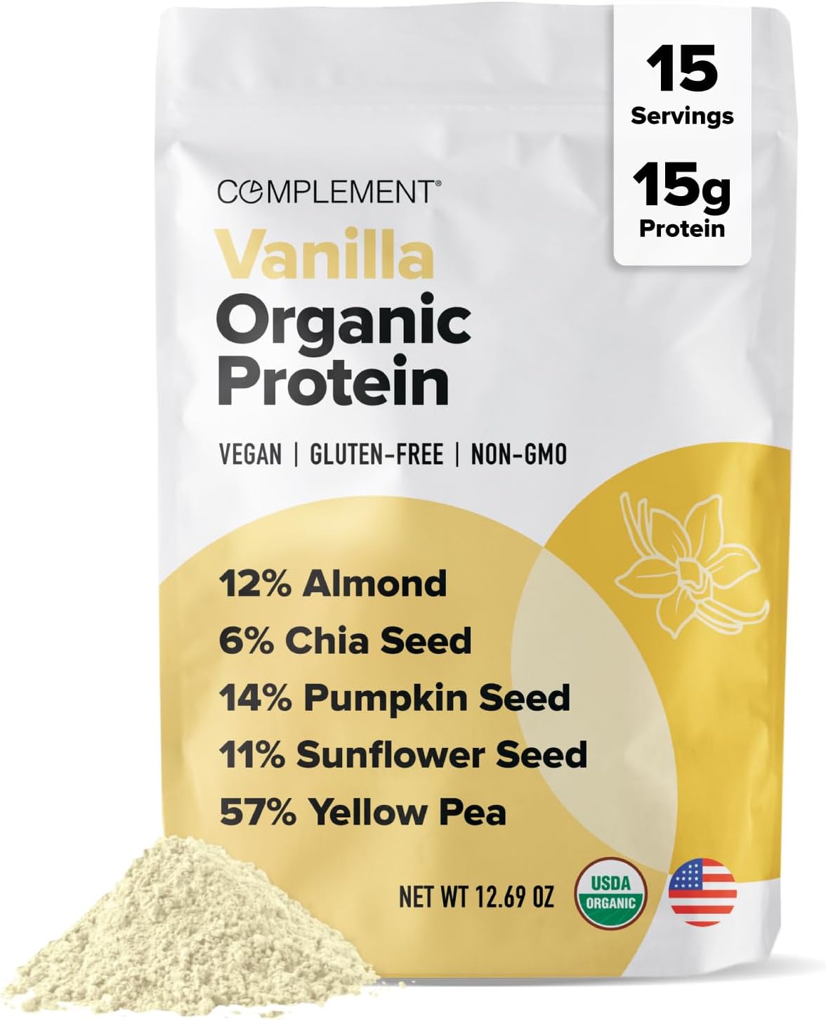 Complement Organic Vanilla Vegan Protein Powder for Health