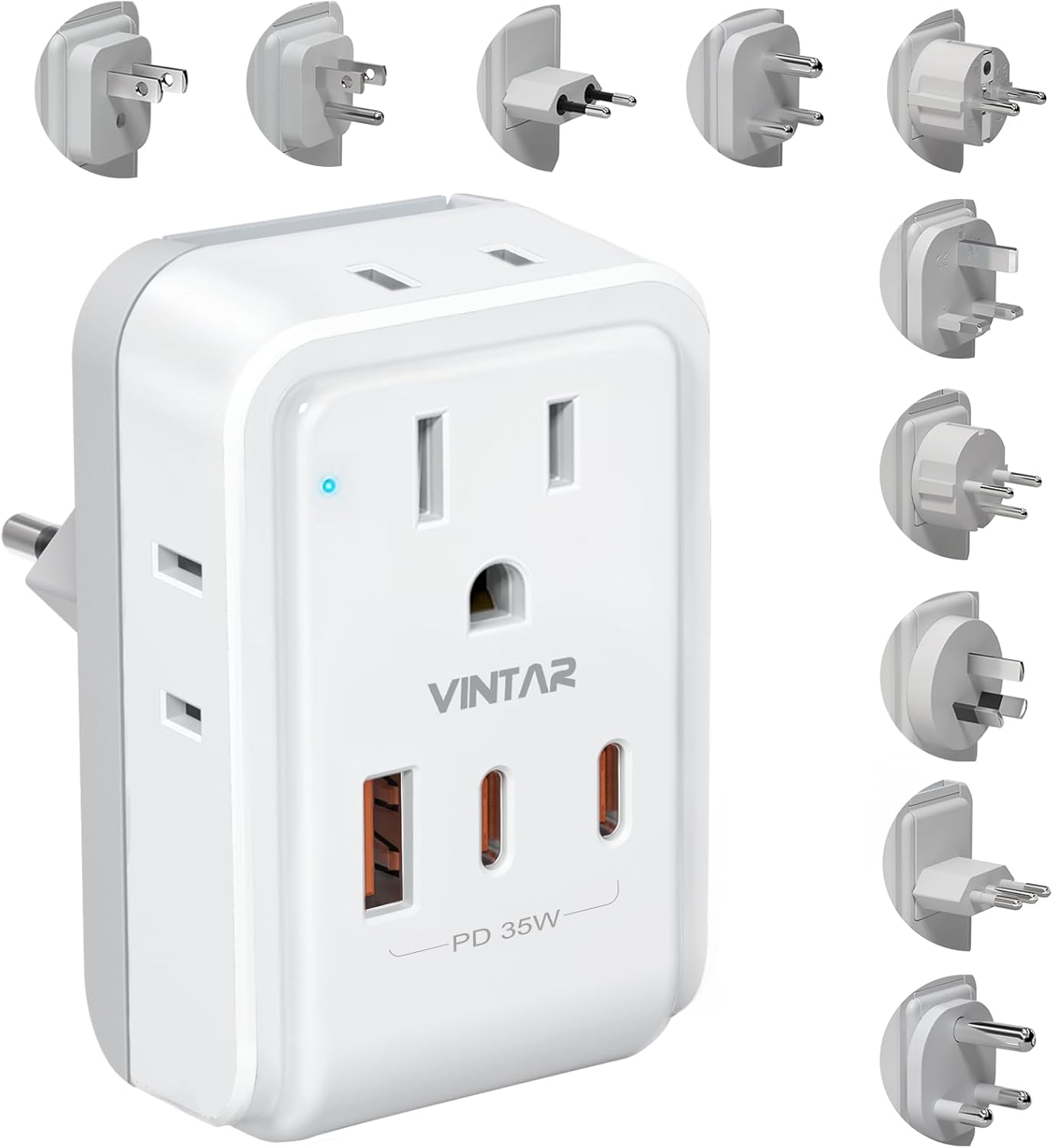 Universal Travel Adapter Kit with 4 AC and 3 USB Ports