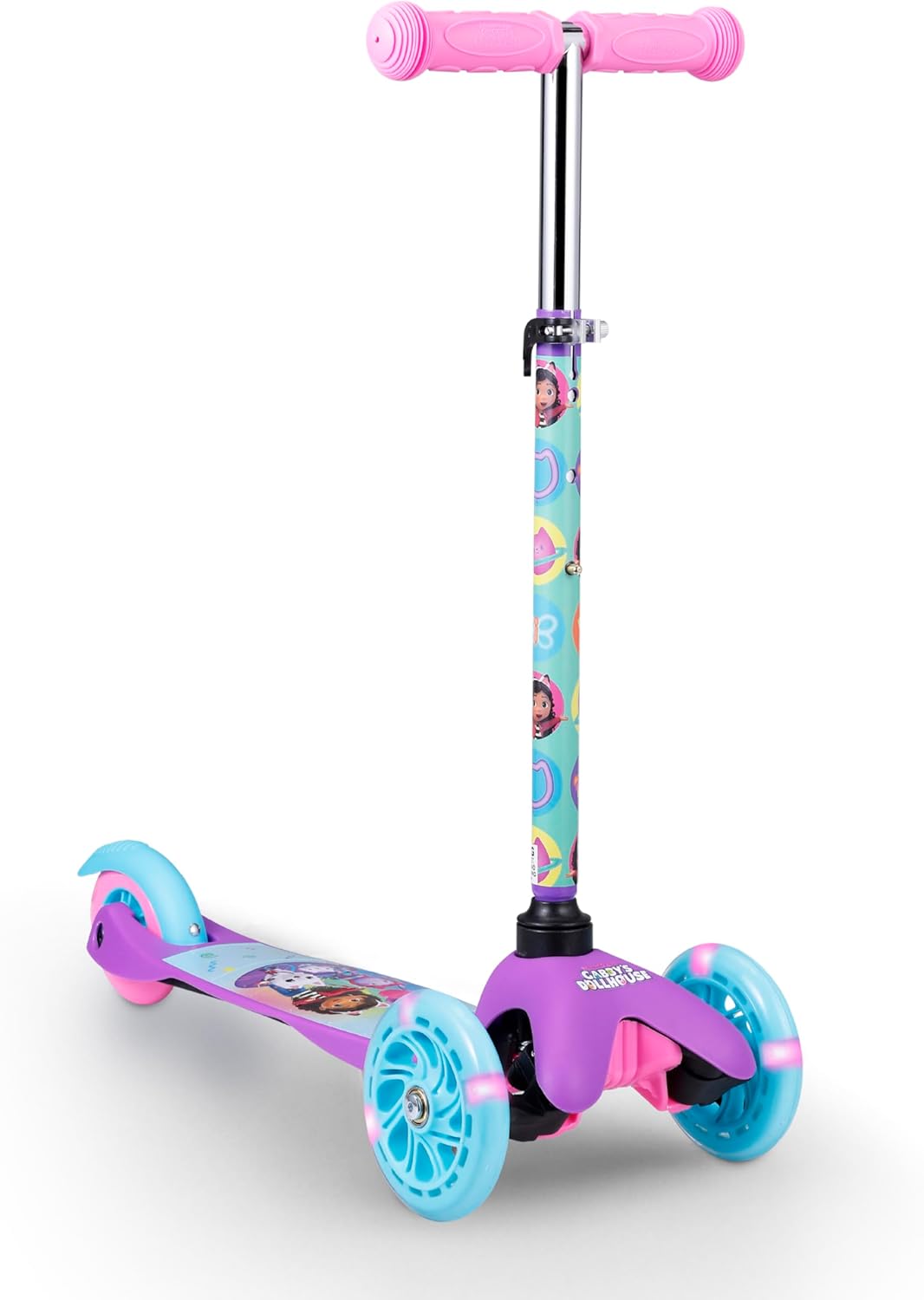 Self Balancing Kick Scooter with Light Up Wheels for Kids