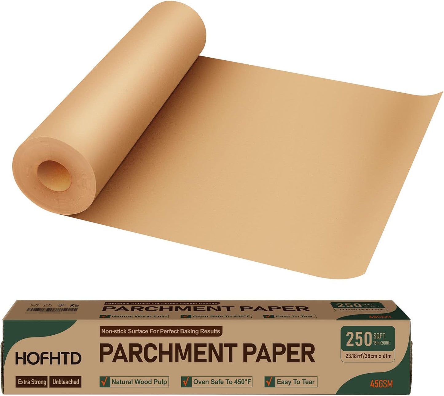 Premium HOFHTD Non-Stick Parchment Roll - 200 ft