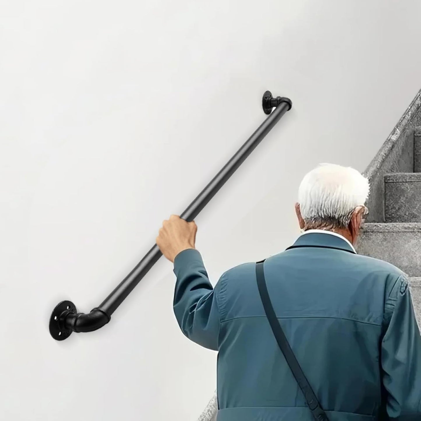 4FT Industrial Pipe Stair Railings for Indoor and Outdoor Use