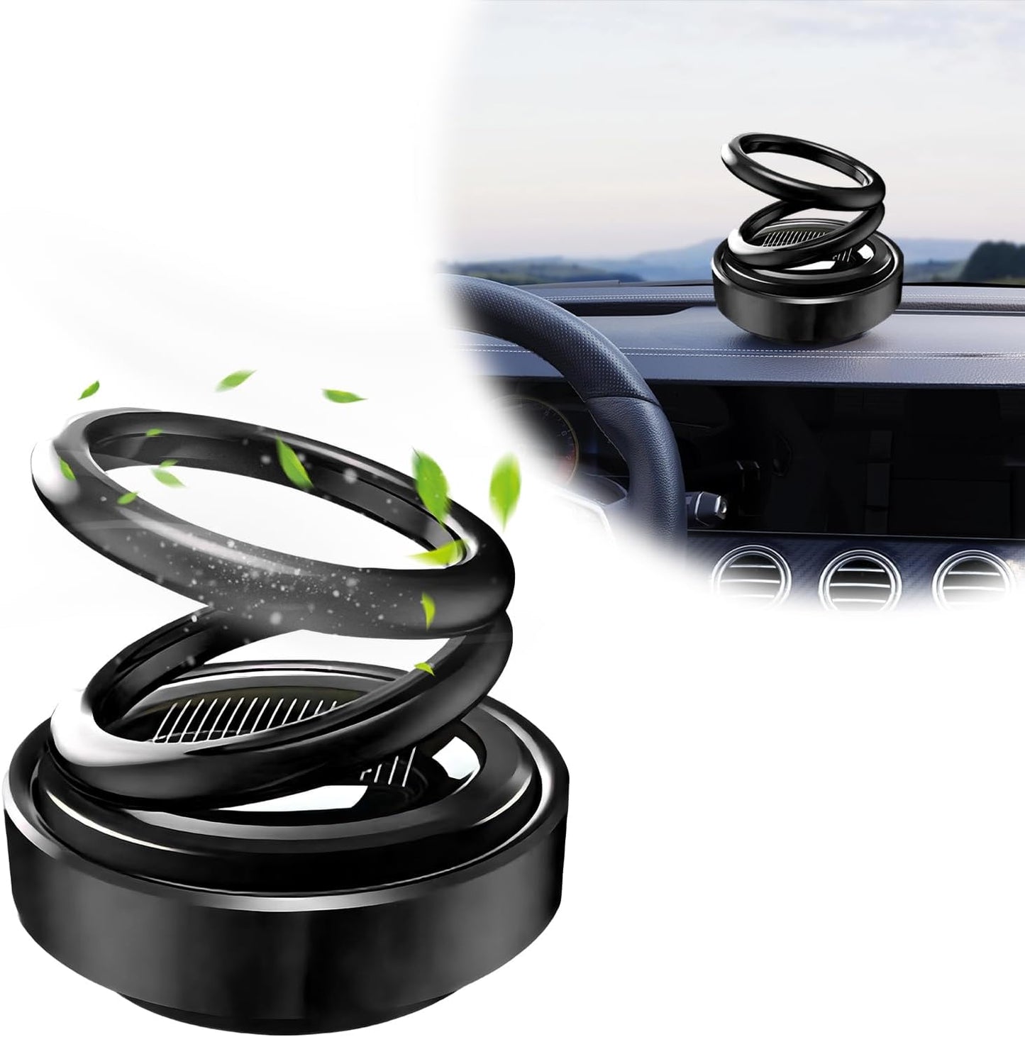 Rotating Solar Car Air Freshener | Aromatherapy Perfume Holder | Car/Home Ornament