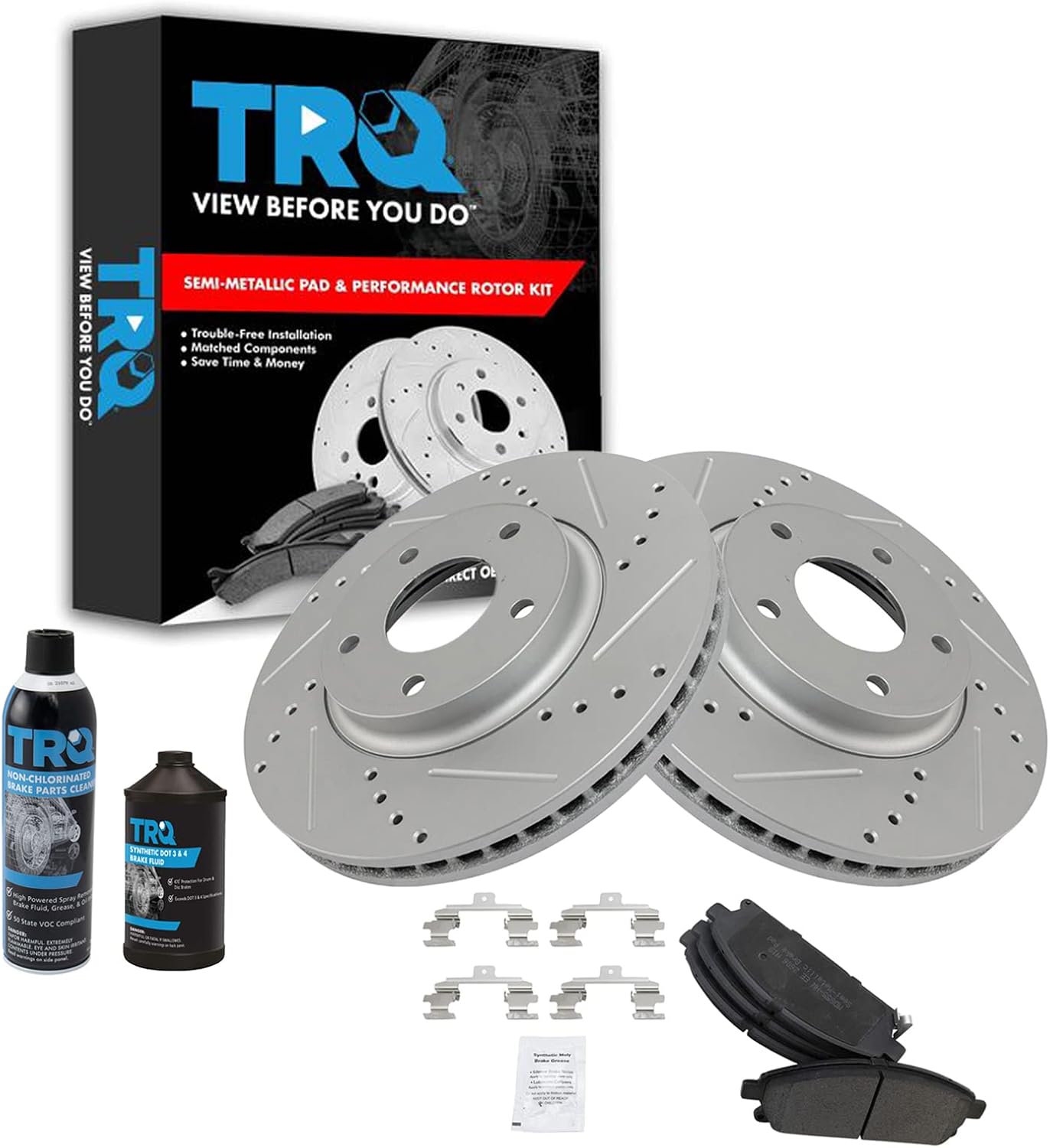 TRQ Front Performance Brake Pad & Rotor Kit for Nissan Quest