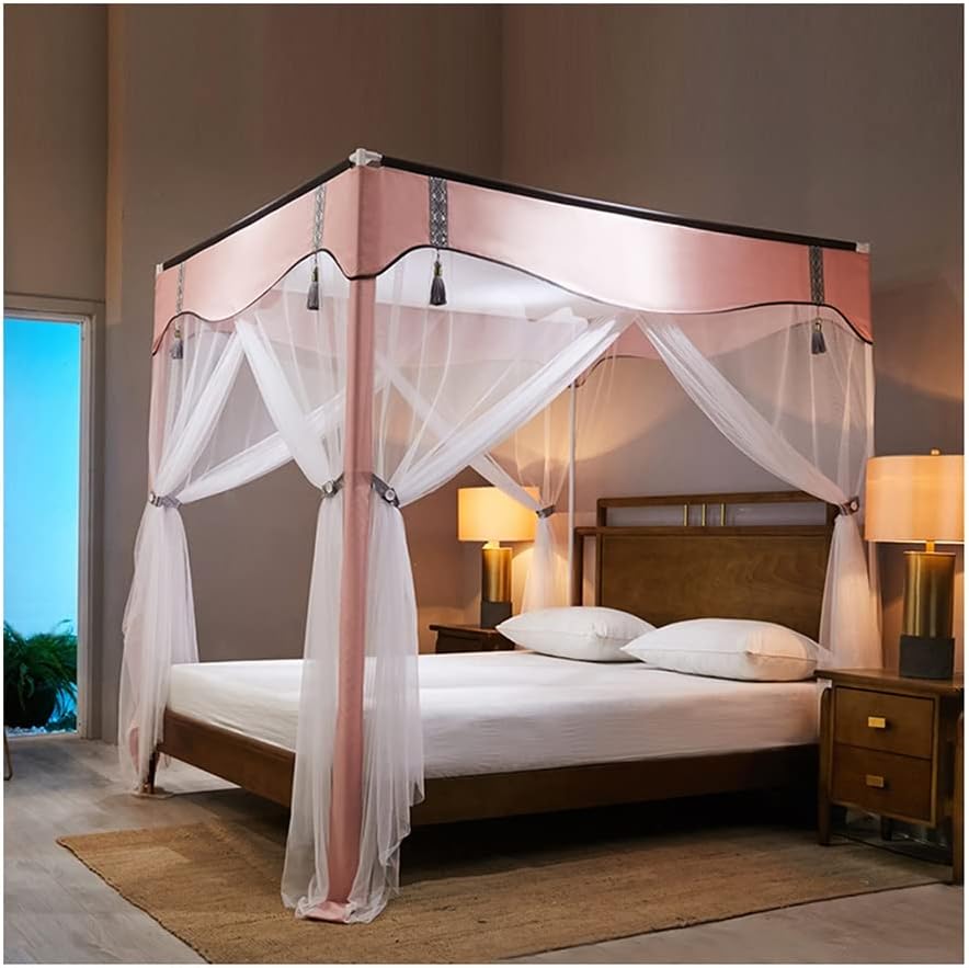 Pink Summer Bed Canopy - Mosquito-Free Sleep!