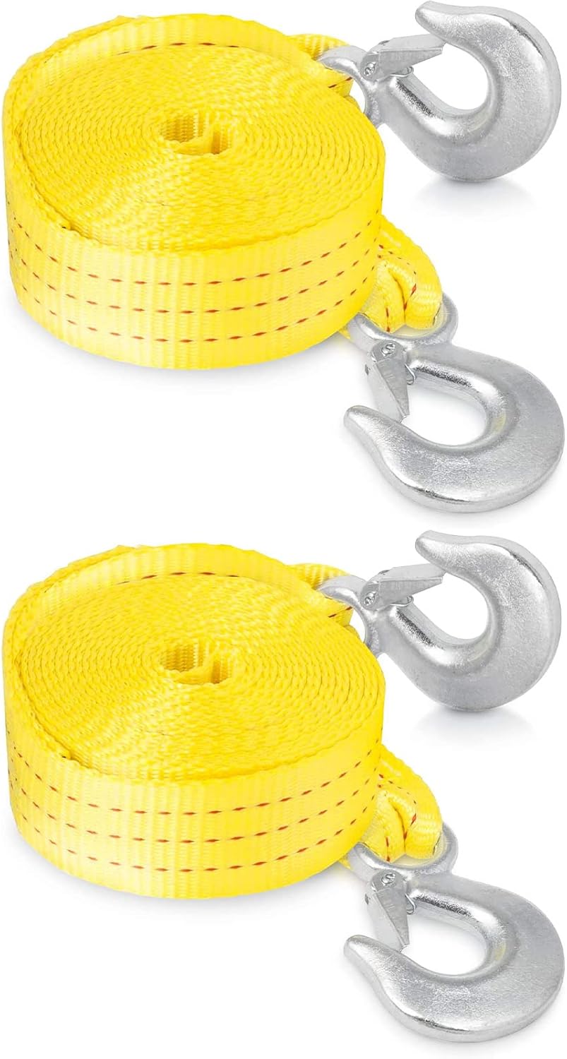Heavy-Duty Tow Strap with Hooks for Reliable Vehicle Recovery
