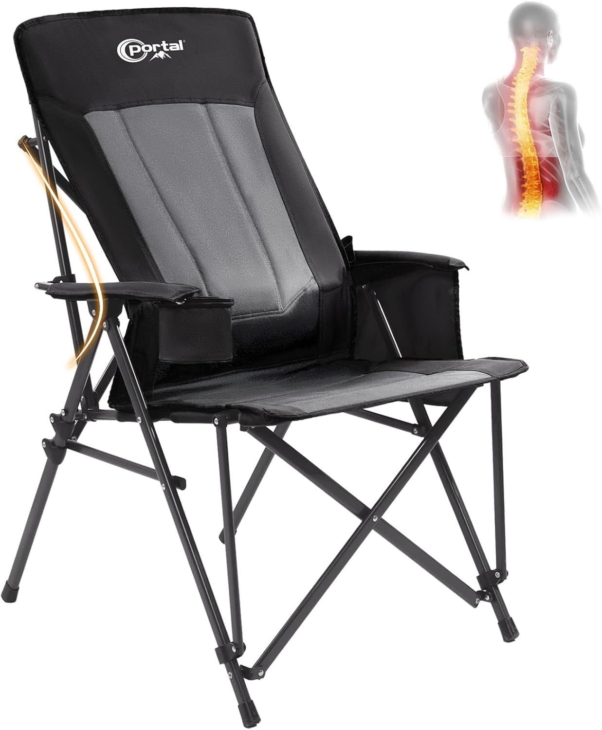 Portal Camping Chair with Lumbar Support for Ultimate Comfort