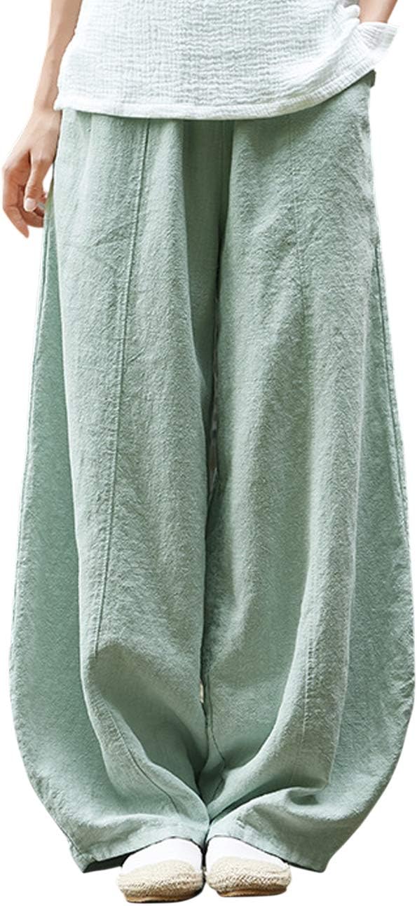 IXIMO Women's Casual Cotton Linen Baggy Pants for Relaxed Style