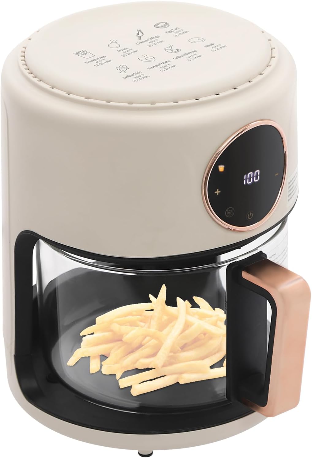 Glass Air Fryer, Clear Window, Easy Clean, Digital Display - Healthy Frying