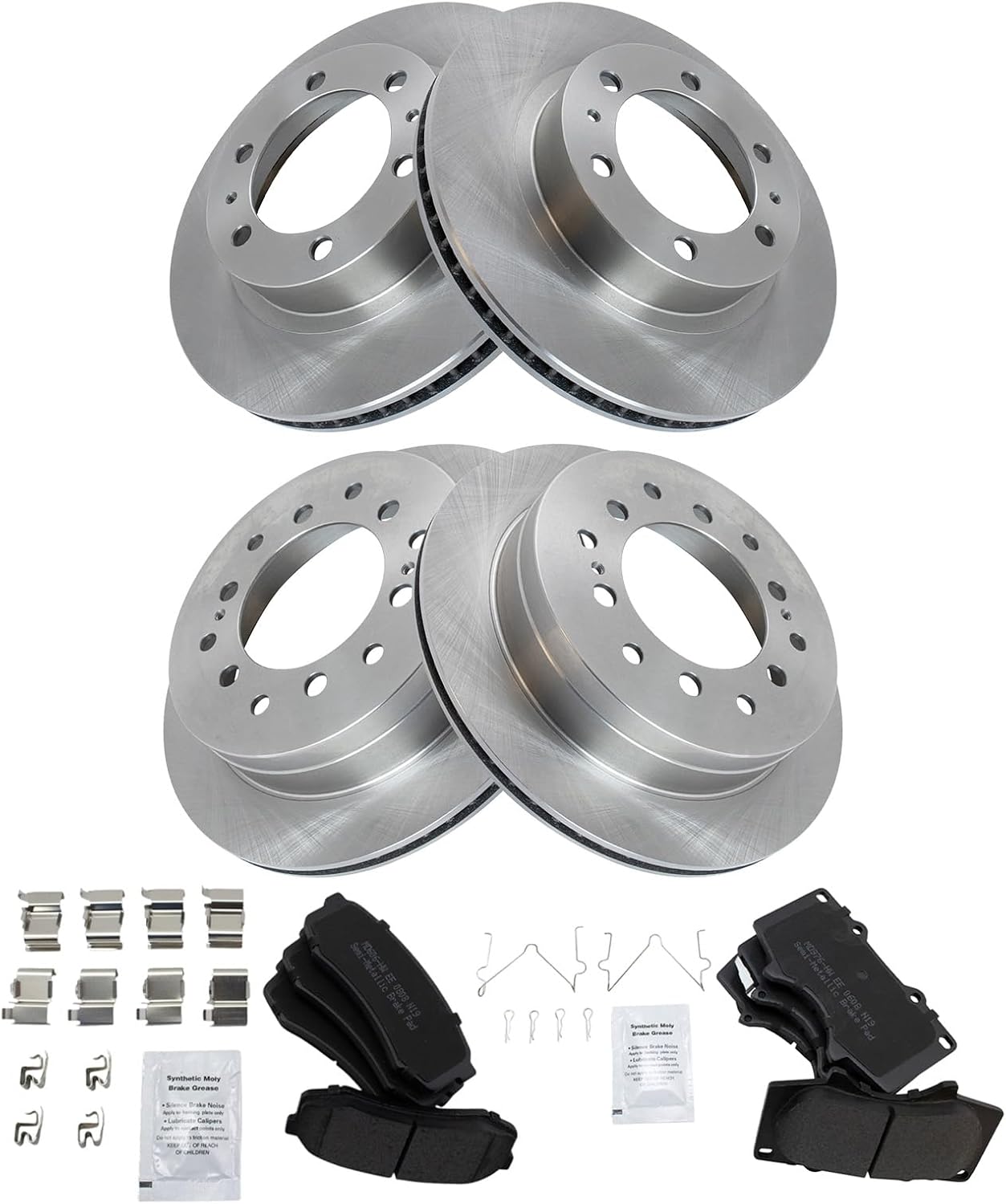 TRQ Brake Pad & Rotor Kit for 2003-2009 Toyota 4Runner & FJ Cruiser