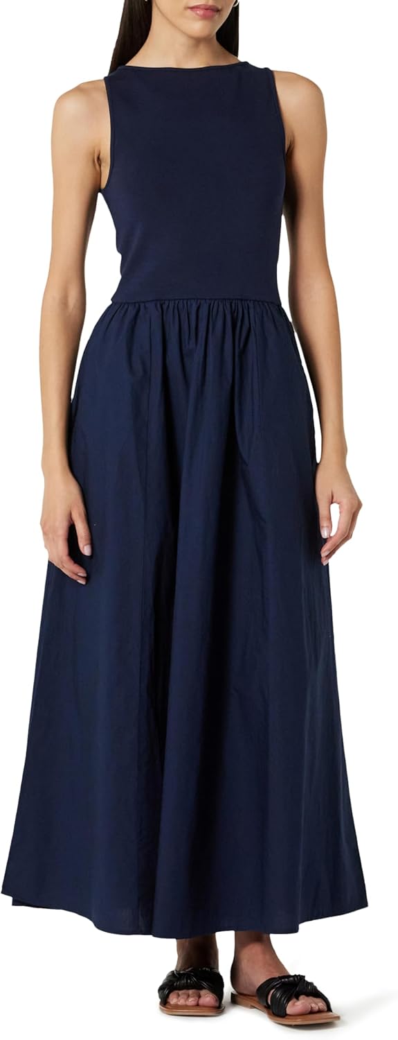 The Drop Womens Dia Mixed Fabric Midi Tank Dress for Every Occasion