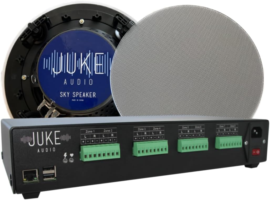 JUKE AUDIO | 6-Zone Amp & 12 Ceiling Speakers | Perfect Sound Everywhere