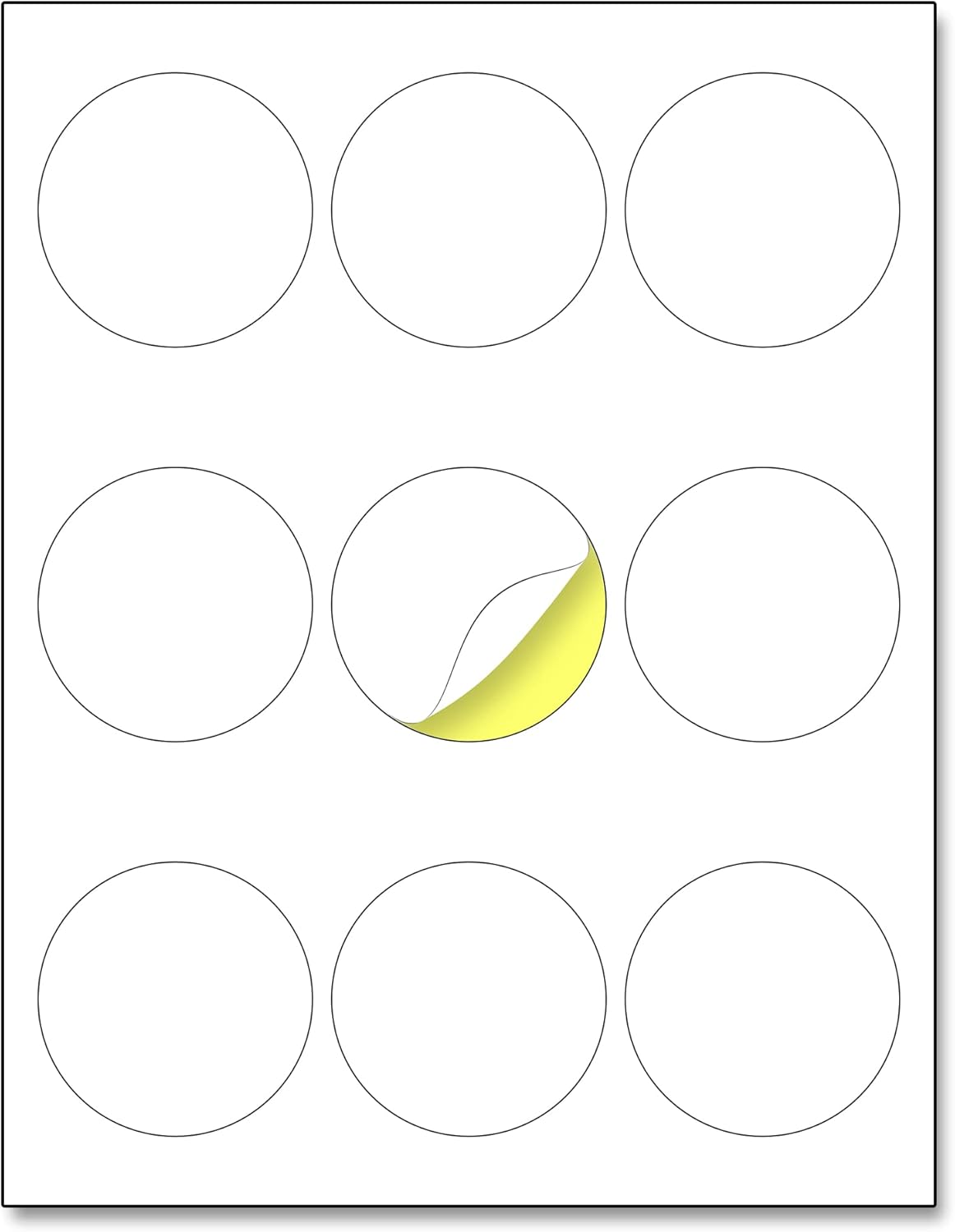2.5 Round Matte White Sticker Labels for Easy Printing and Use