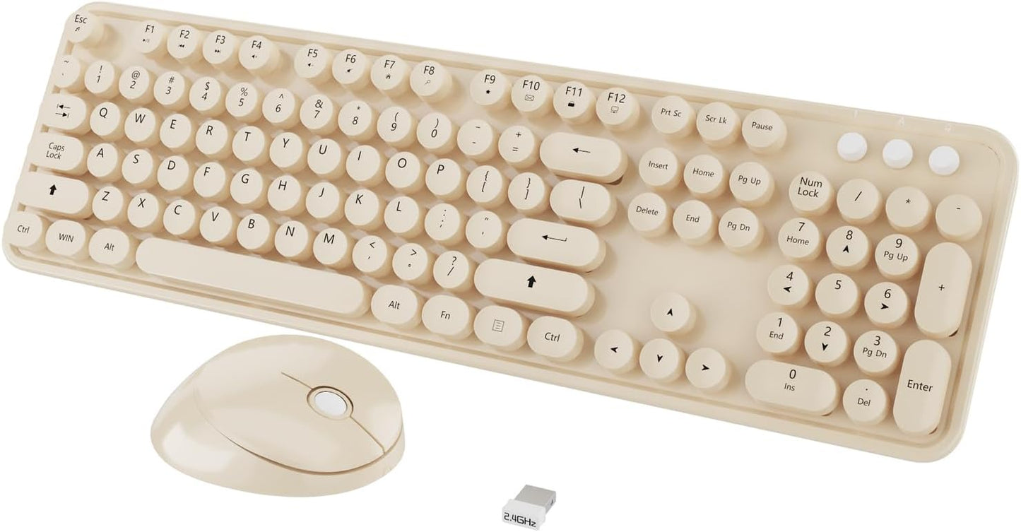 Kootop Retro Wireless Keyboard for Stylish Typing