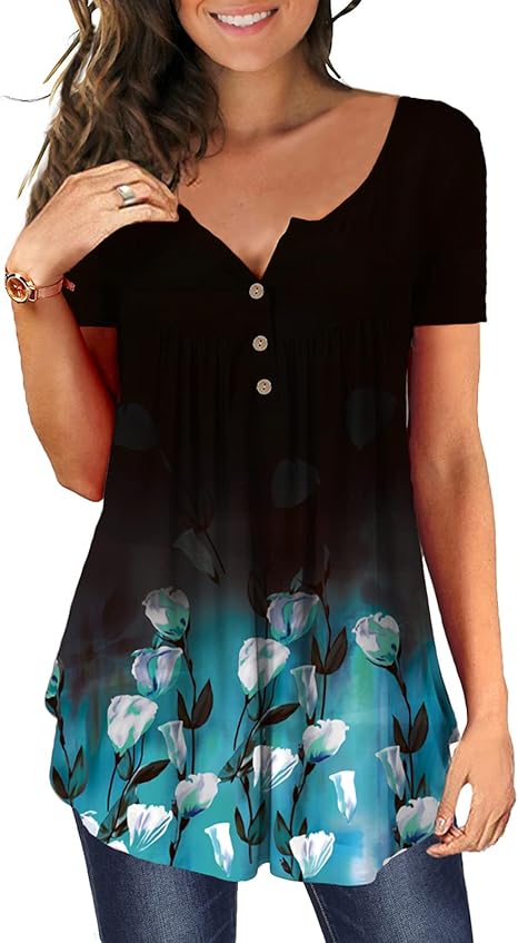 MAYAMANG Women's Floral Tunic Tops Casual Blouse for Every Occasion