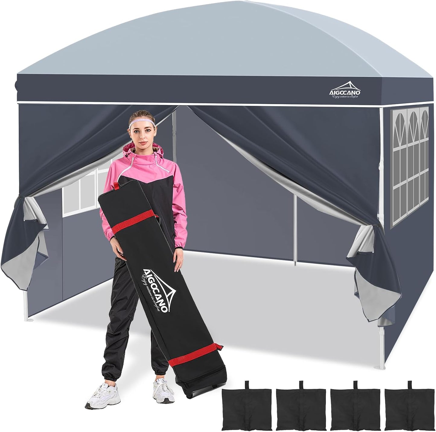 Pop up Canopy Tent with 4 Sidewalls for Outdoor Events