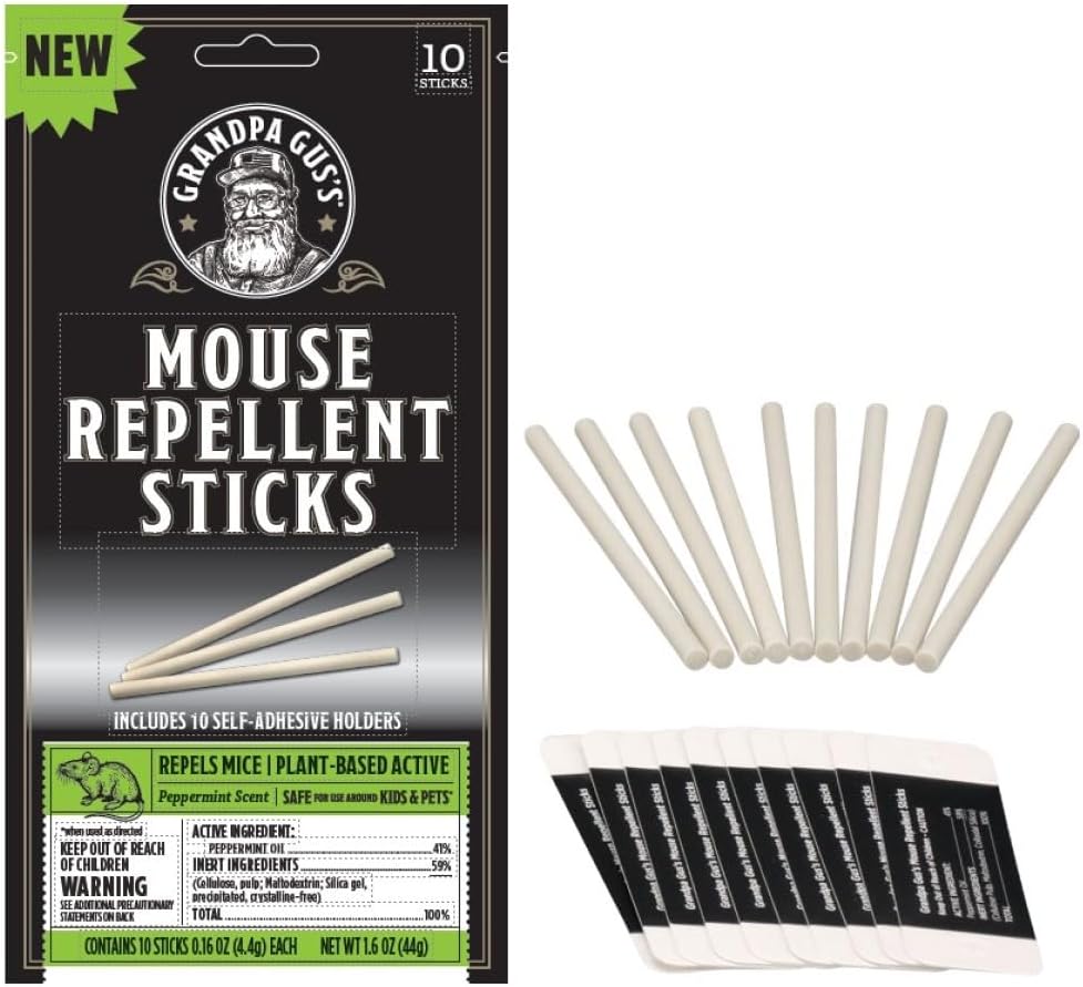 10 Pack Grandpa Gus's Peppermint Rodent Repellent Sticks