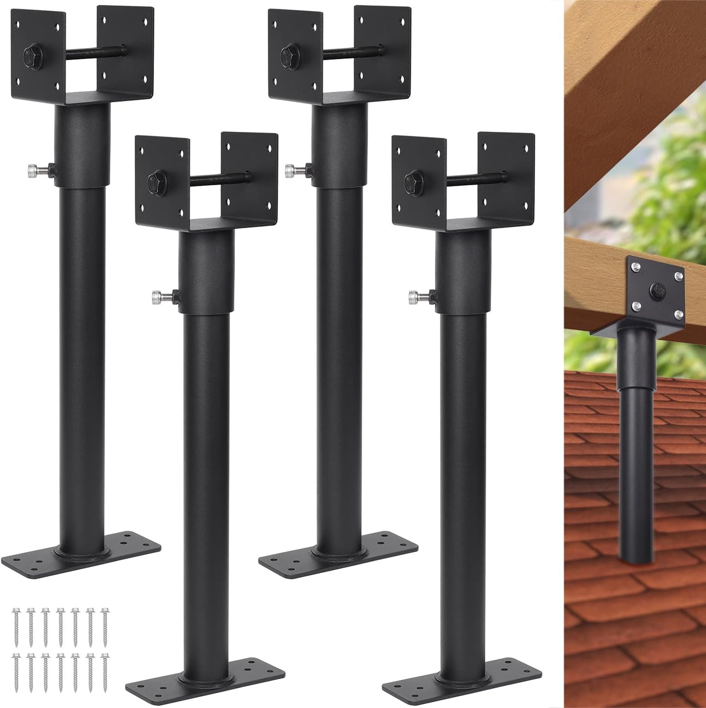 3.6 in Heavy Duty Saddle Roof Riser for Patio Pergolas Set of 4