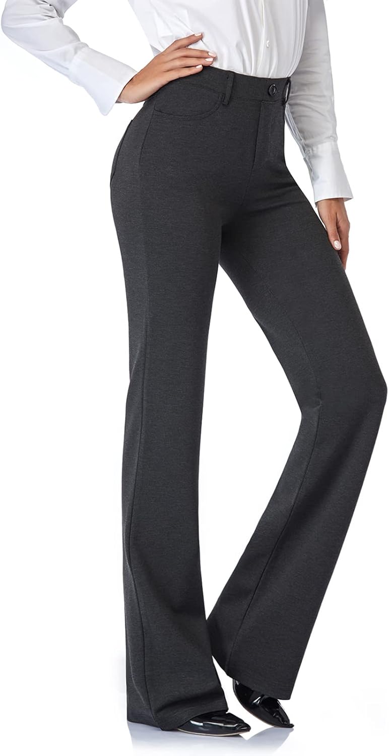 Stretchy Bootcut Dress Pants for Women with Pockets and Comfort