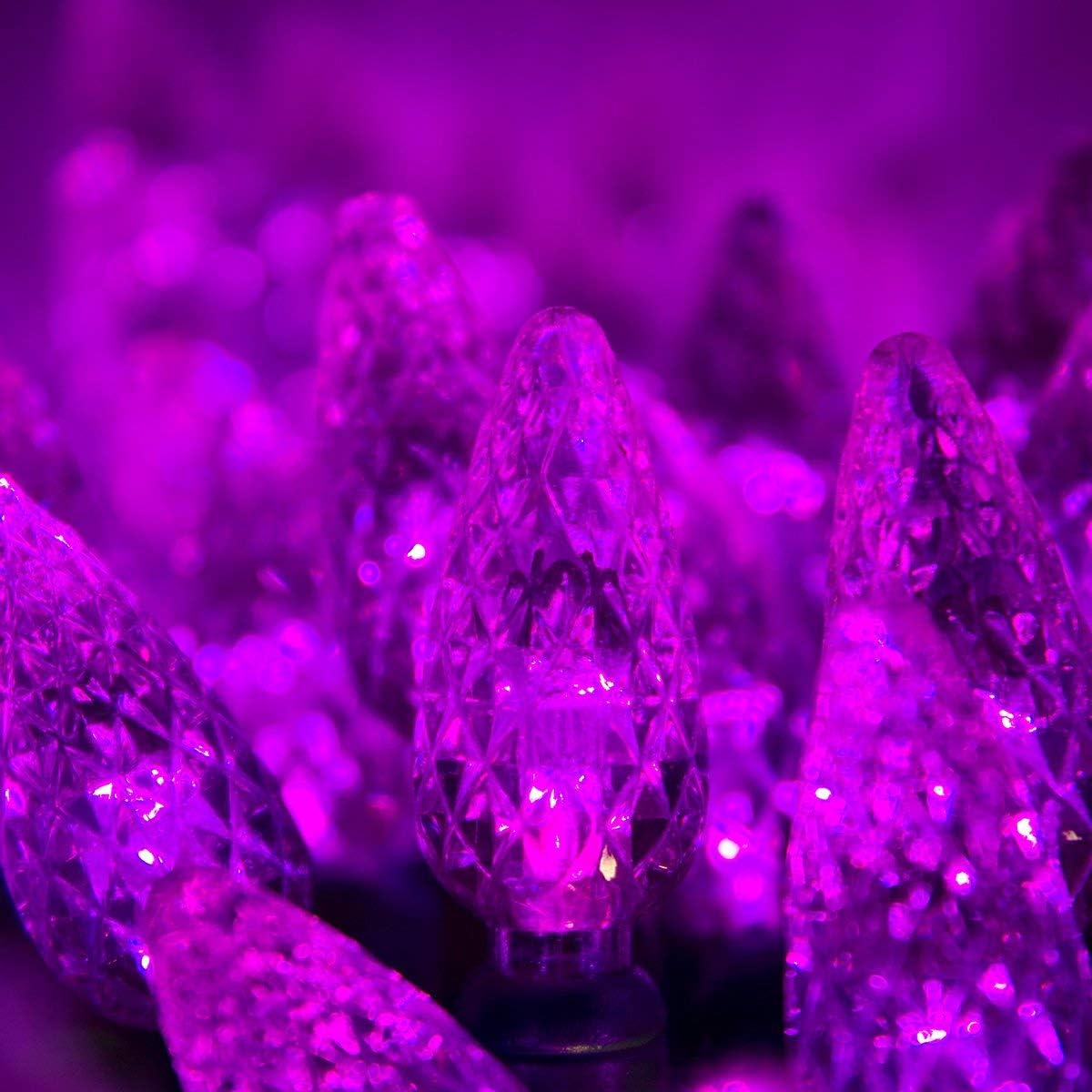 C6 LED Purple Halloween Lights for Indoor and Outdoor Use