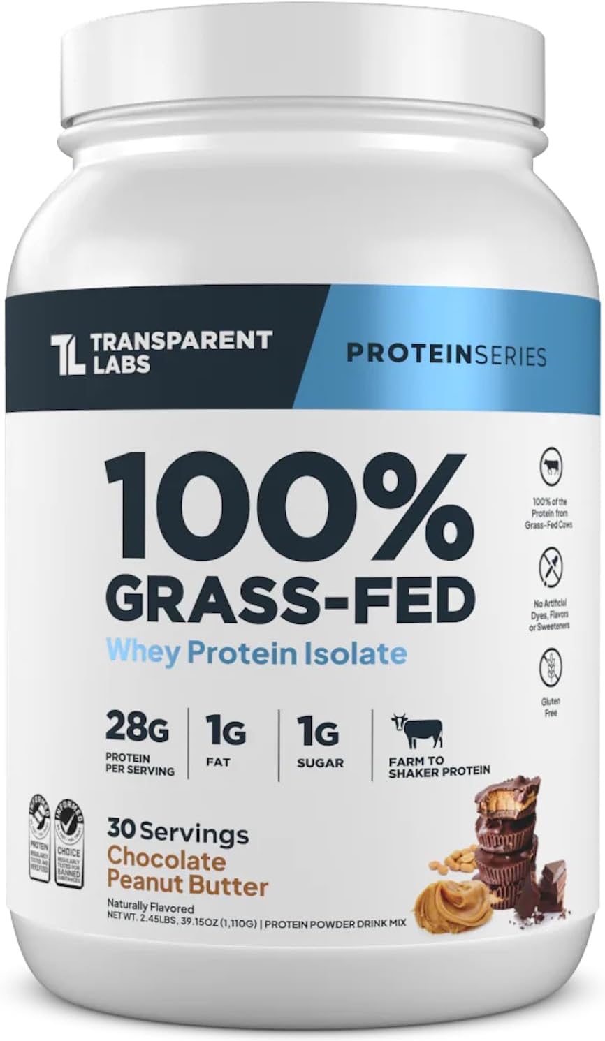 Transparent Labs Grass-Fed Whey Protein Isolate - 28g Protein