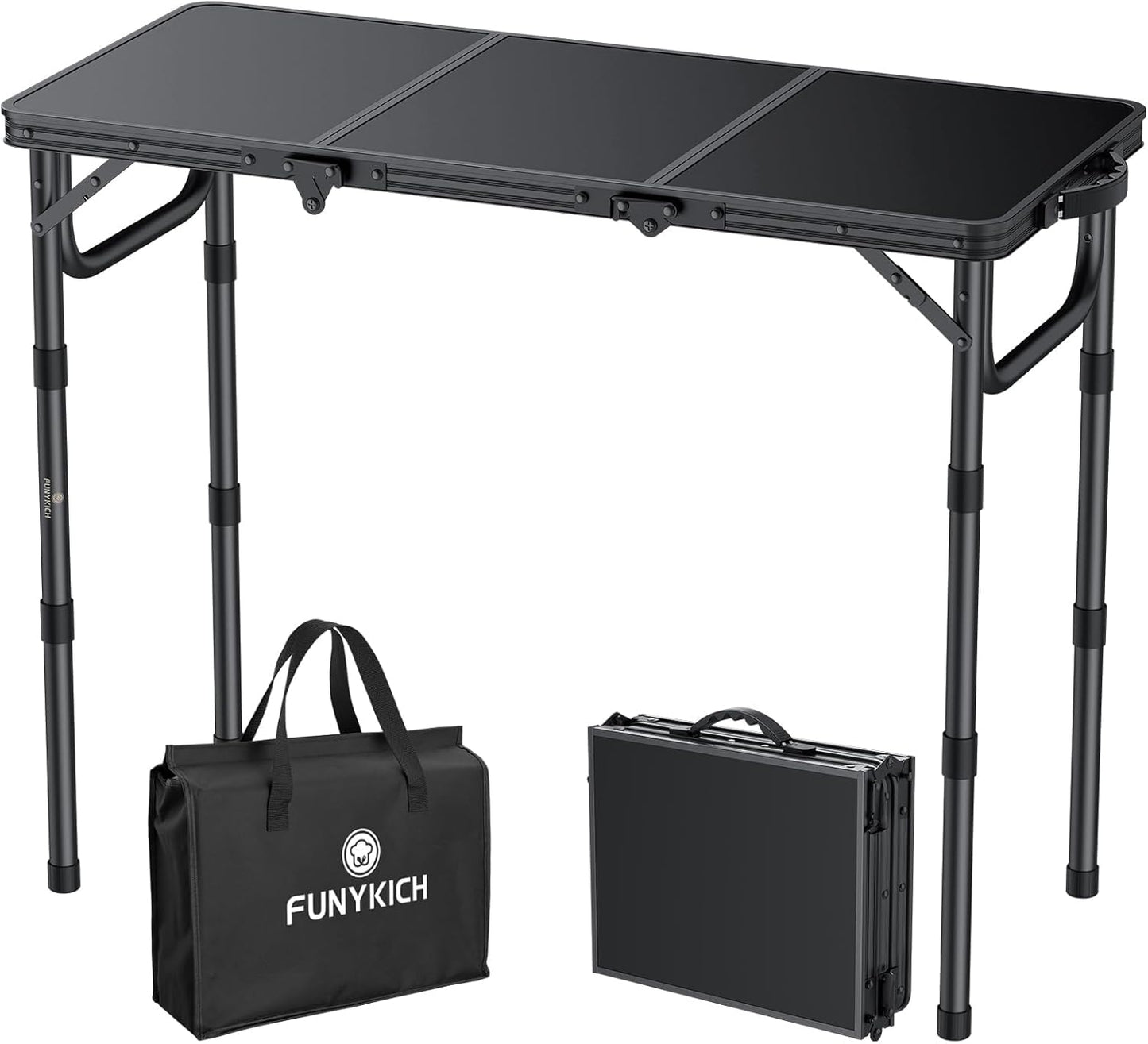 Portable Small Folding Table with Adjustable Height for Camping