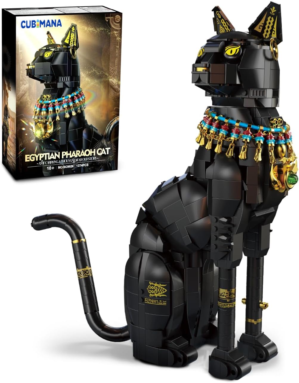 Egyptian Pharaoh Cat Building Set - Elegant Cat Model for Decor