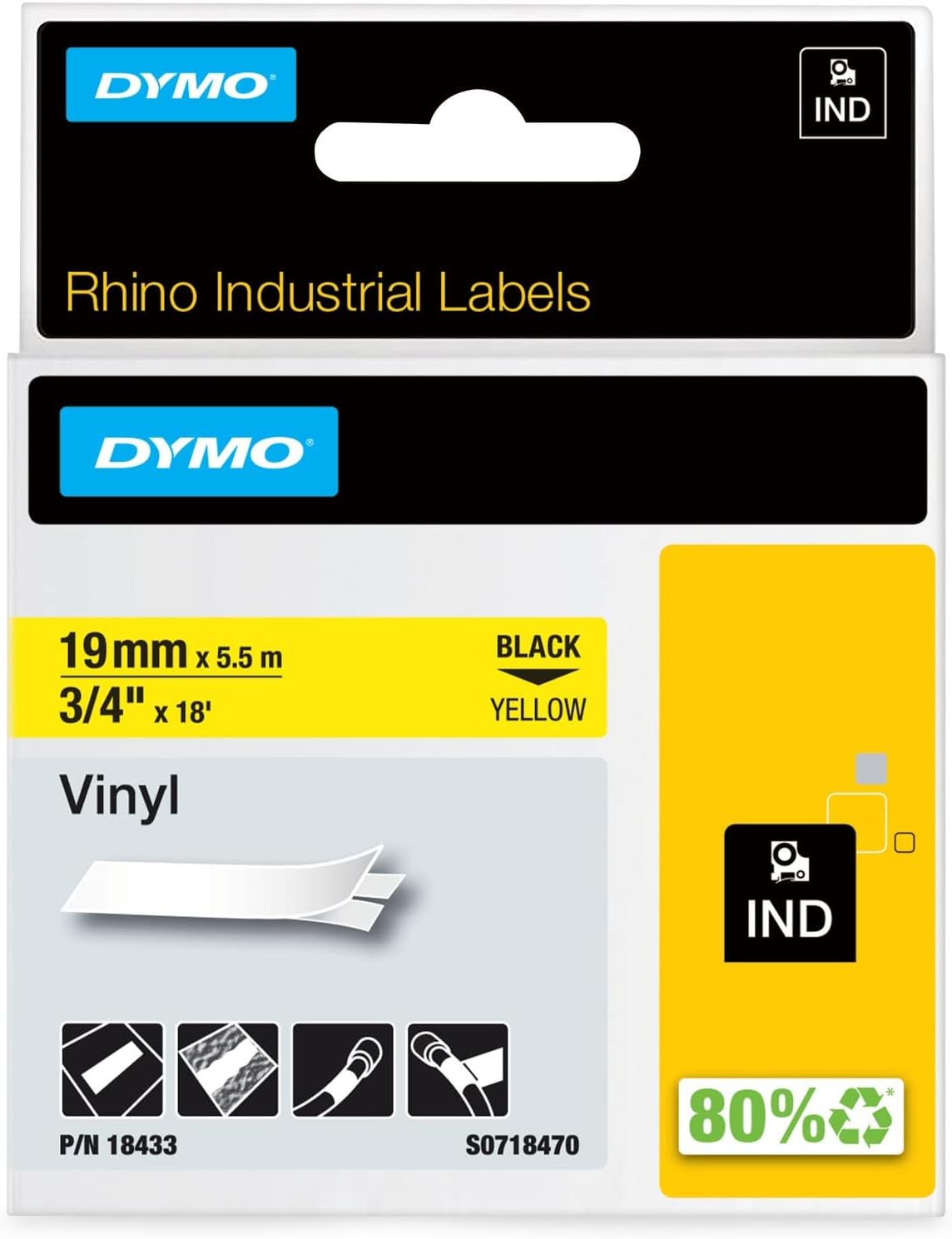 DYMO RhinoPRO 18433 Label Tape for Durable Labeling Needs