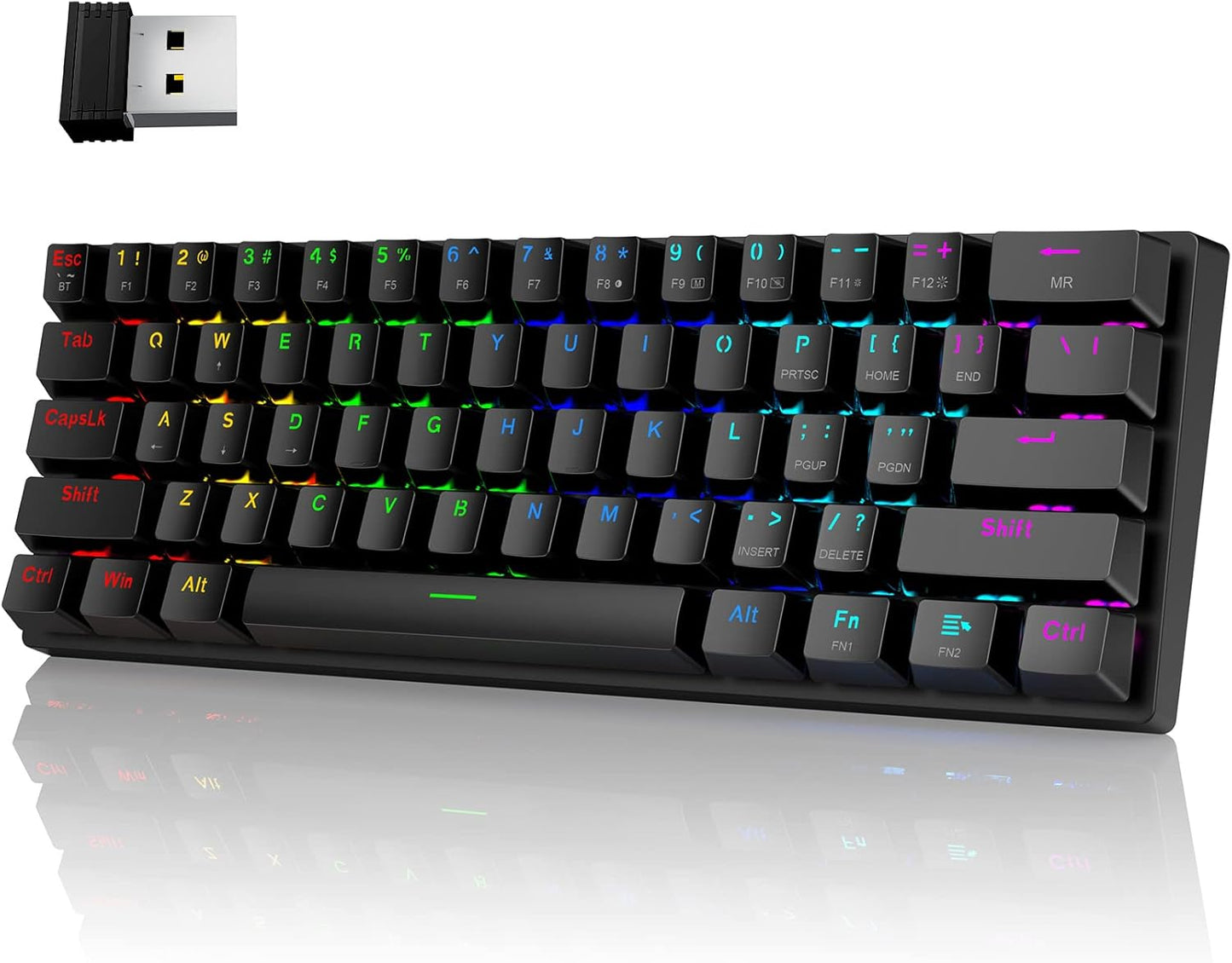 Pauroty 60% Wireless Mechanical Keyboard for Gaming and More