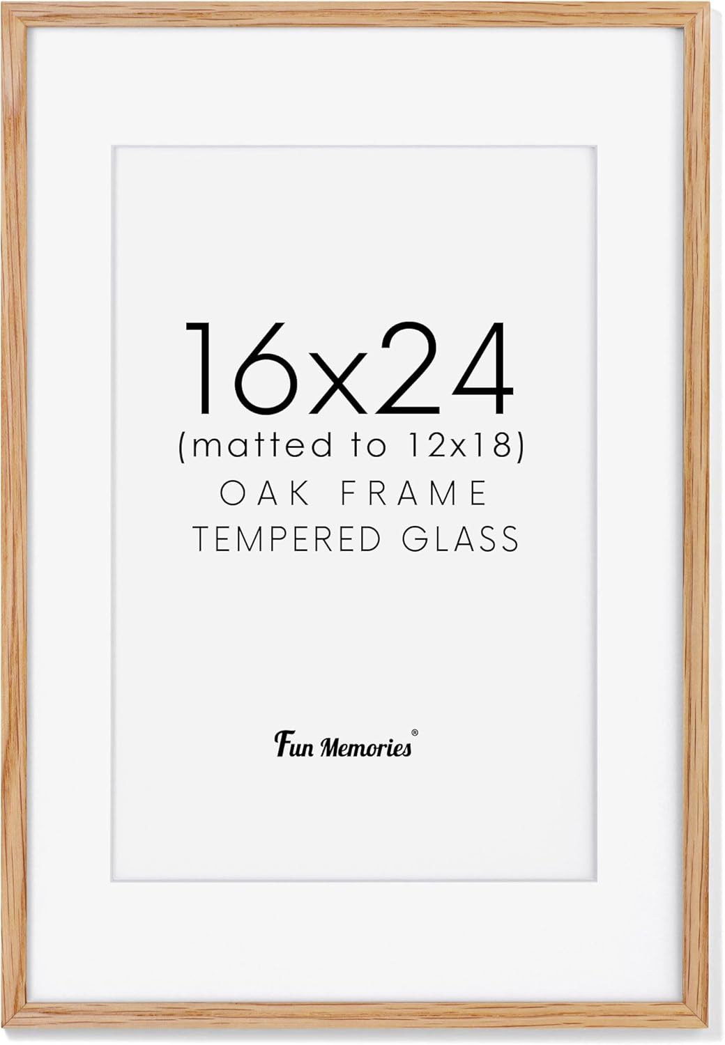 16x24 Wood Picture Frame - Real Oak Frame for Wall Display