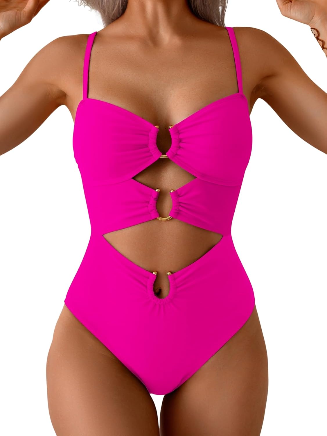Eomenie One Piece Swimsuit for Women with Sexy Cutout Design