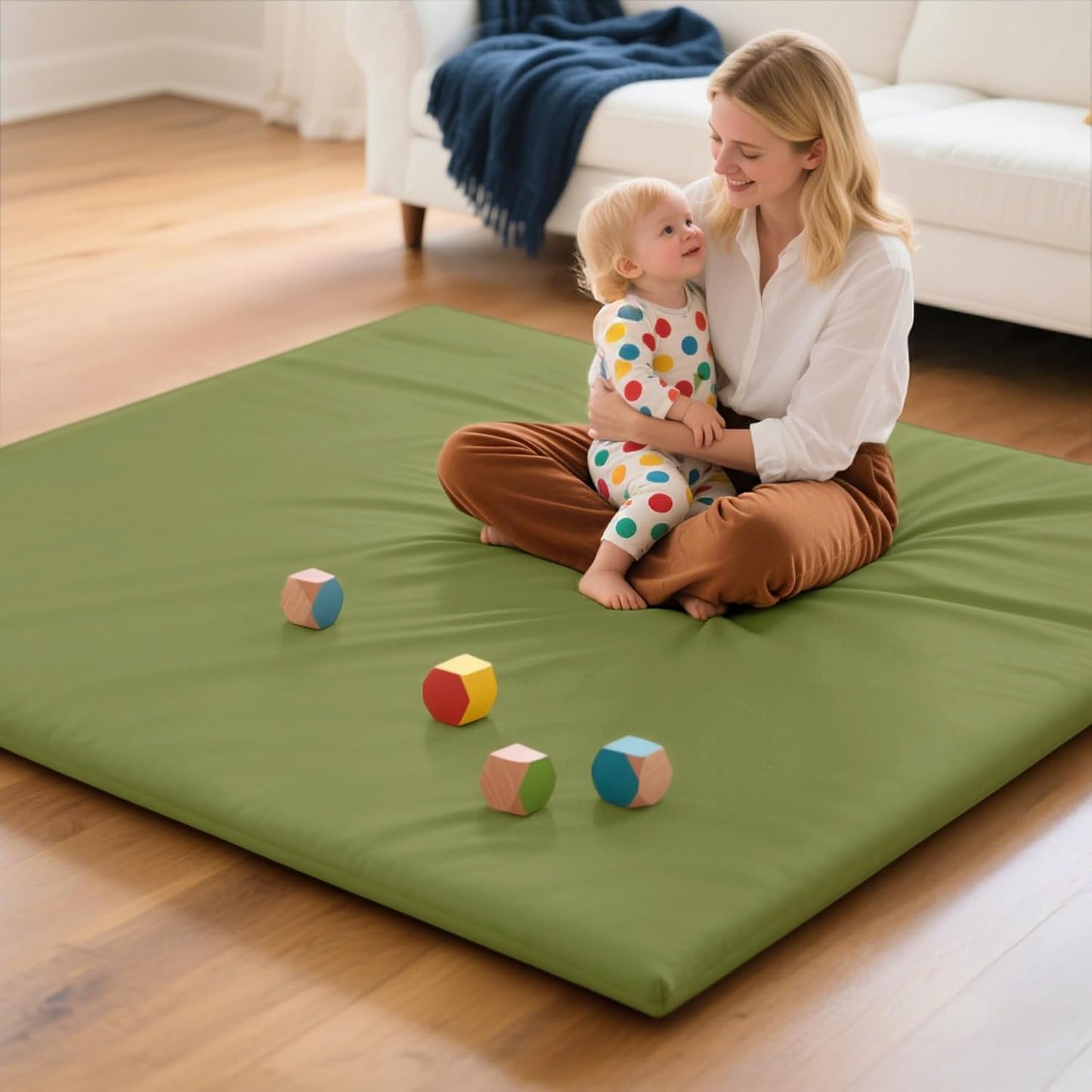 Mallify Baby Mat for Floor - Thick Non-Toxic Vegan Leather