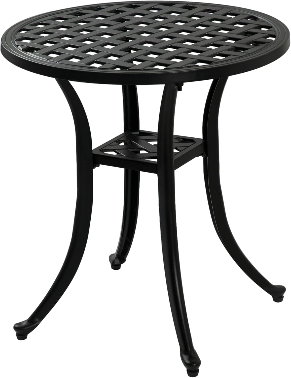 Outdoor Cast Aluminum Side Table for Patio and Backyard Use