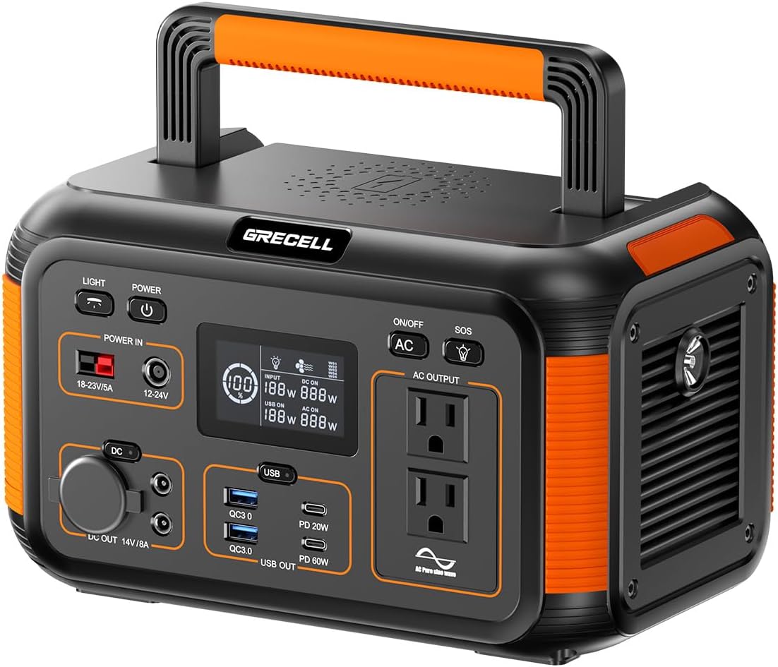 500W Portable Solar Generator - Pure Sine Wave AC Outlet