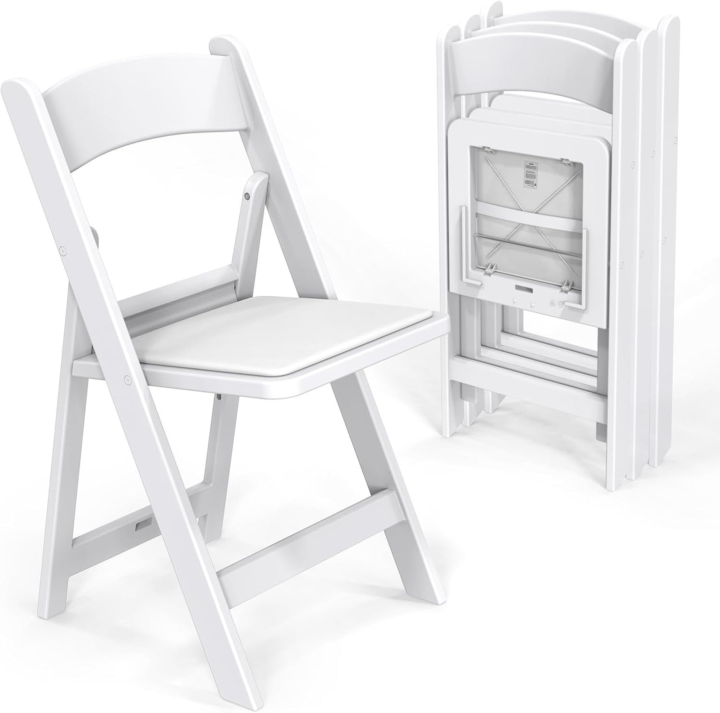 VINGLI Foldable Chairs Set: Comfortable Padded Seats, 4 PC