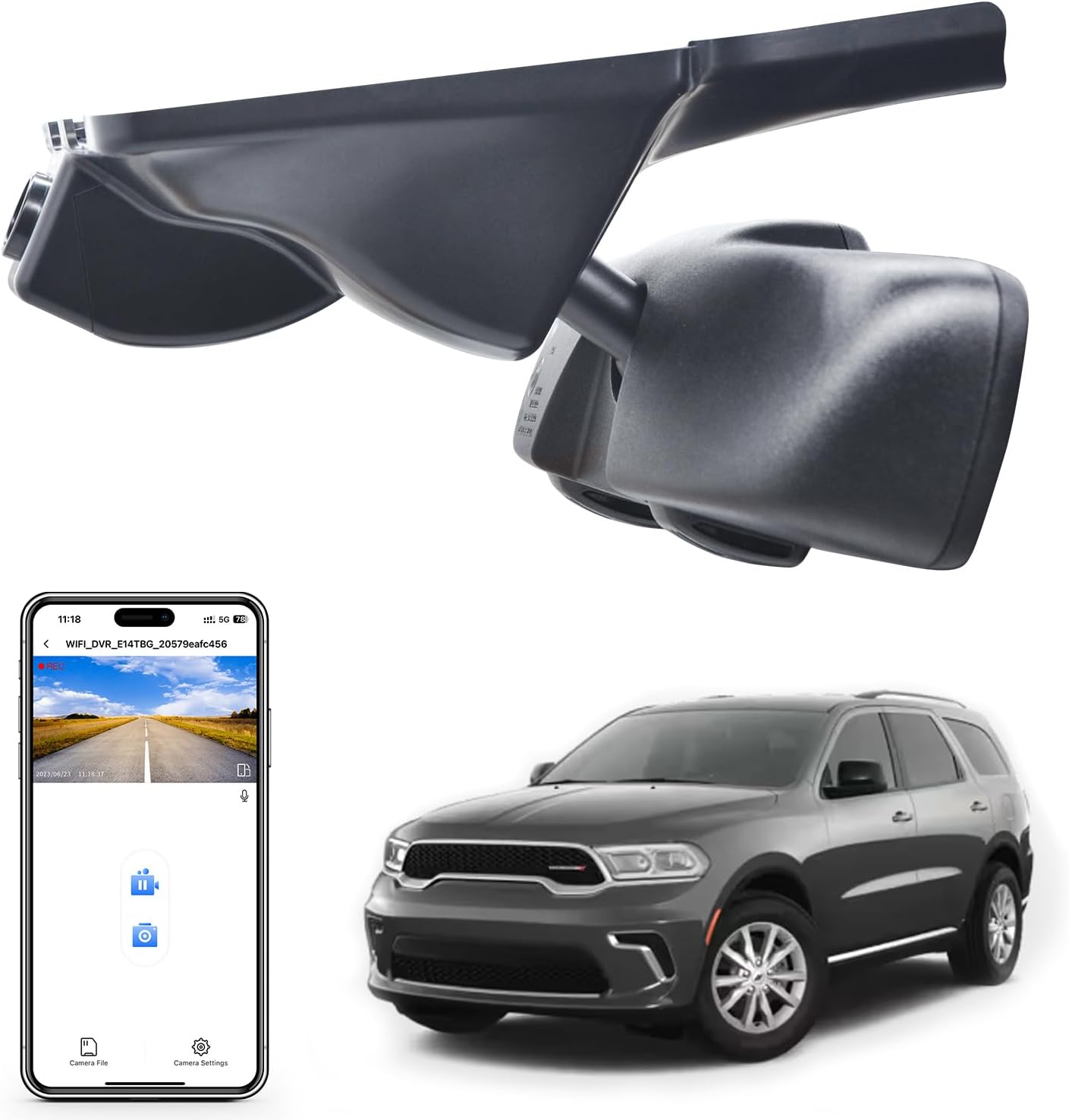 4K Dash Cam for Dodge Durango 2016-2025 with OEM Look
