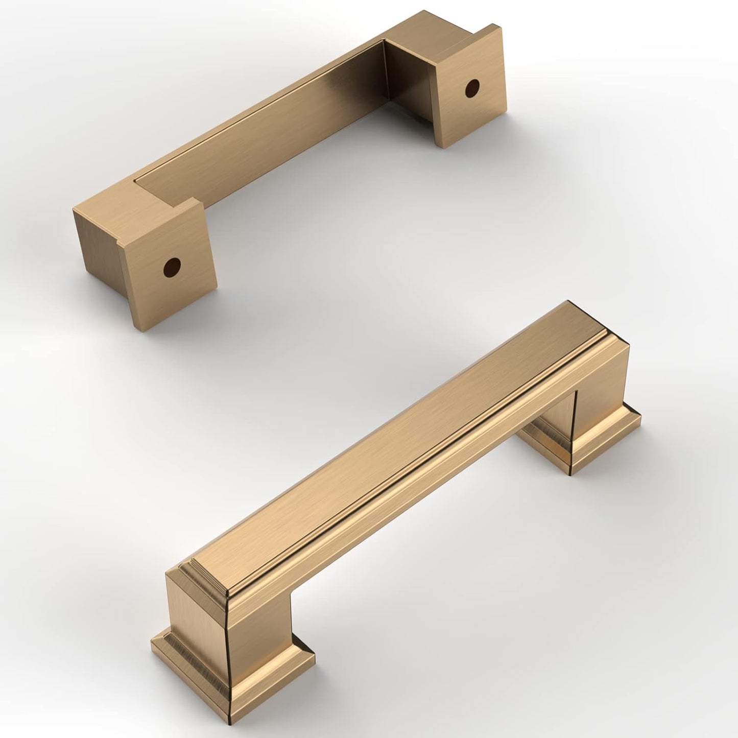 Amerdeco 10 Pack Champagne Bronze Cabinet Pulls for Kitchen