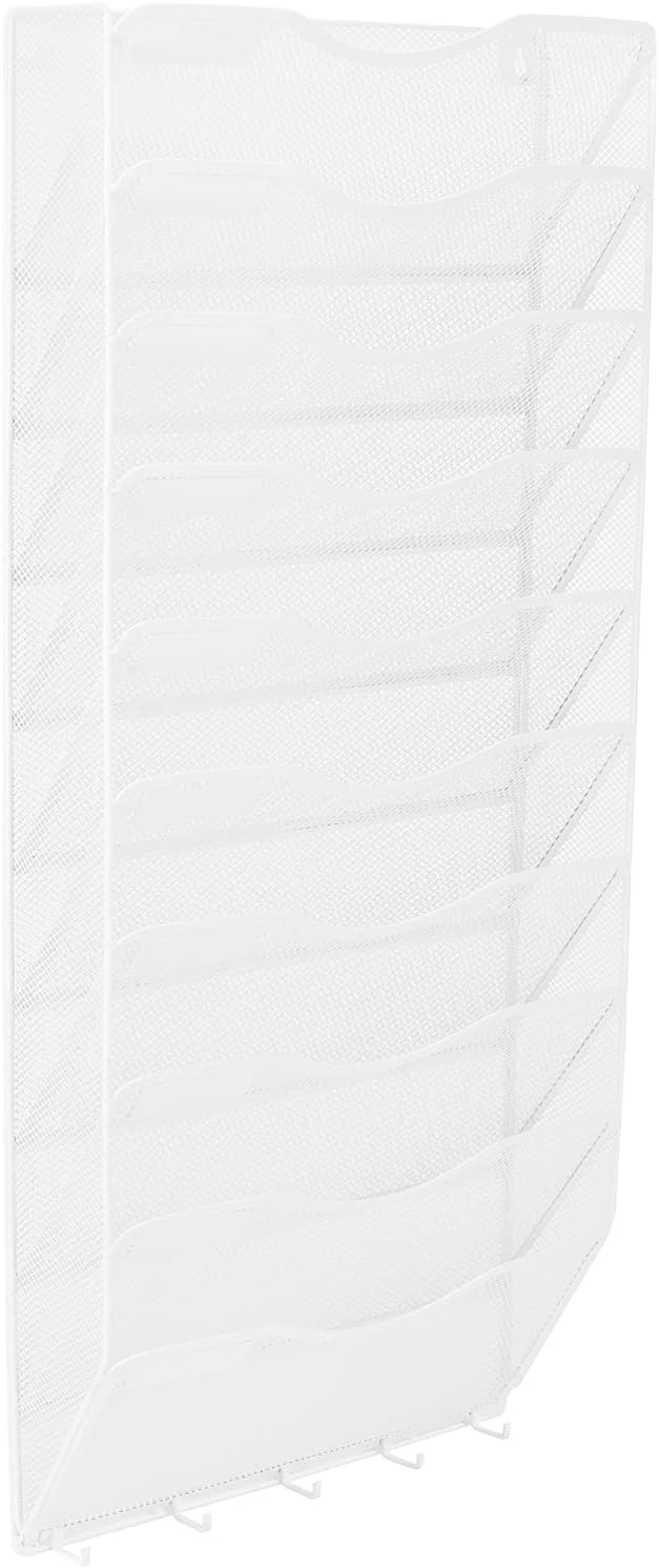 High-Capacity 10 Pocket Mesh Wall File Organizer for Home Office