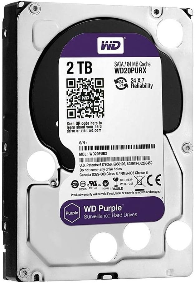 2TB WD Purple Surveillance Internal Hard Drive for Security Needs