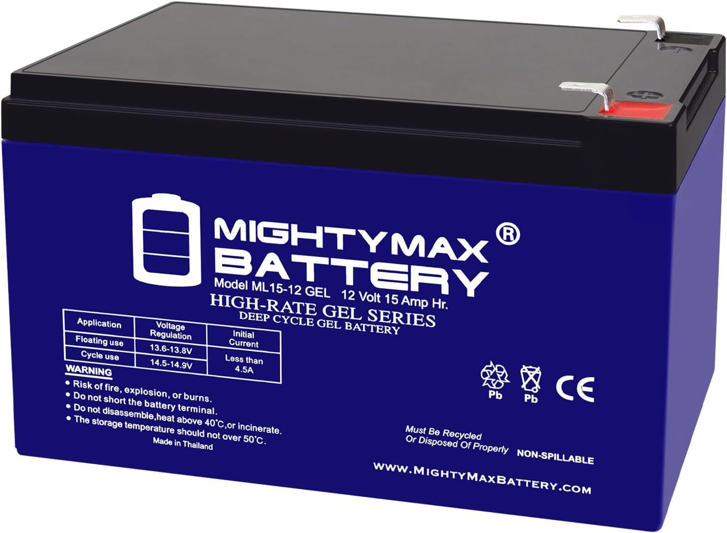 Mighty Max Battery ML15-12 Gel - Reliable 12V 15AH Power Source