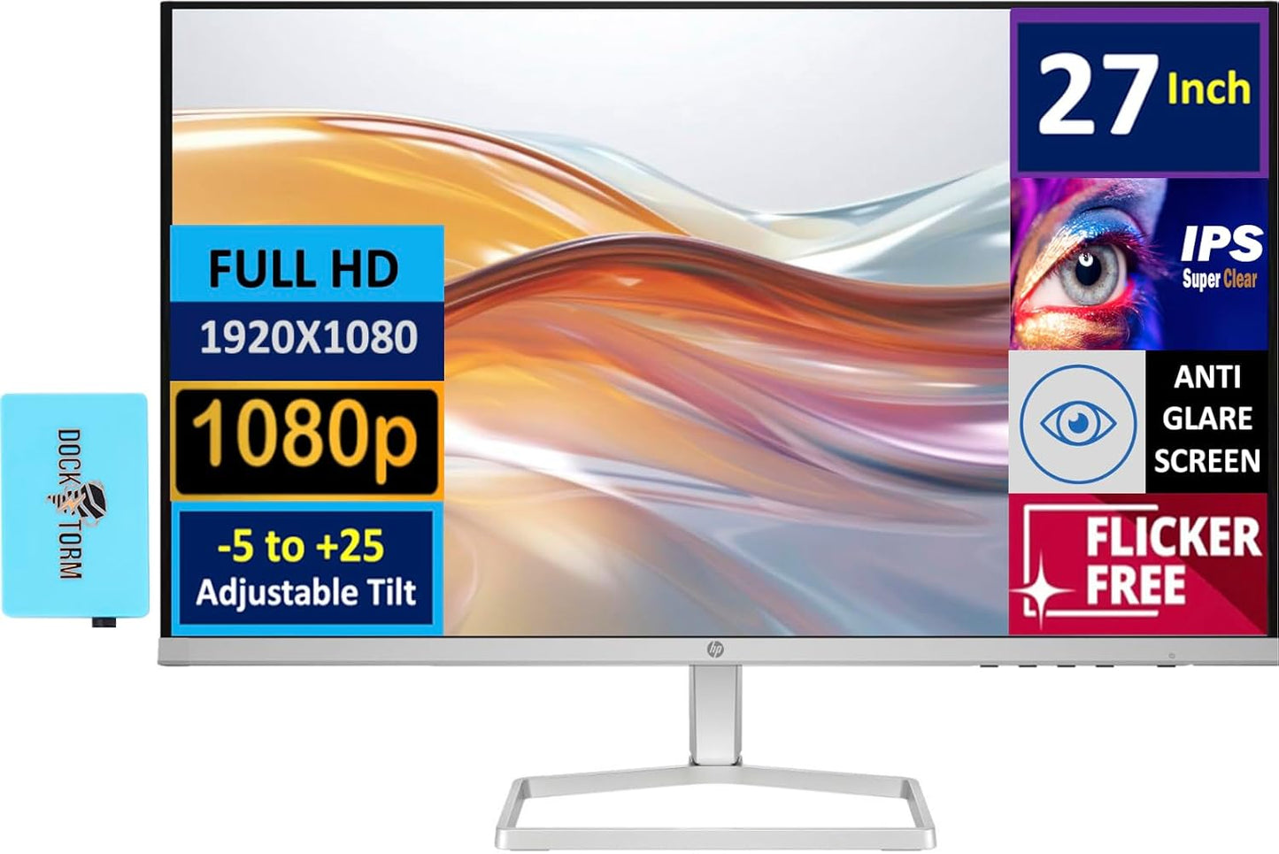 HP 527sw Monitor with 75Hz IPS, 27 inch FHD Display