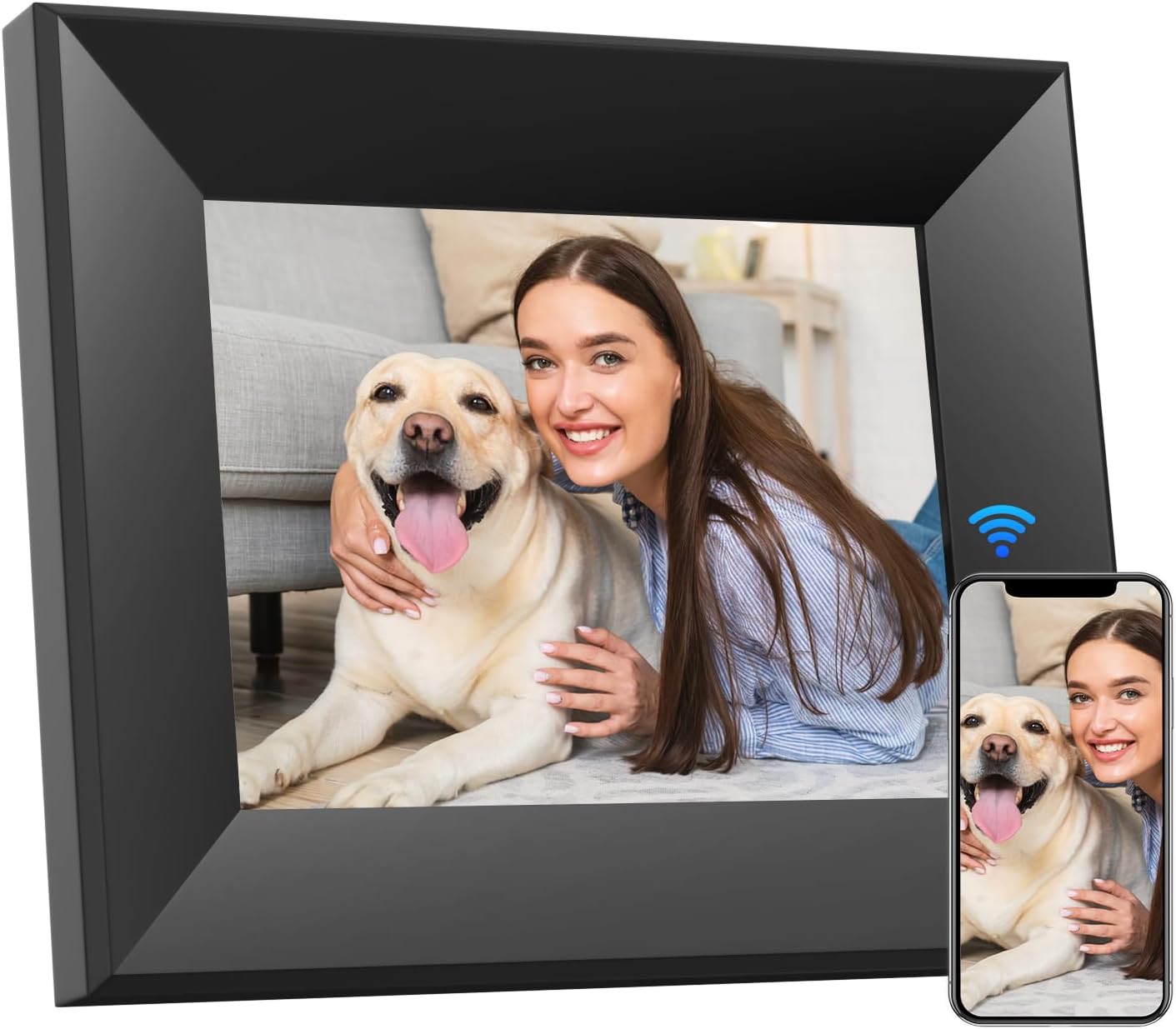 BWJBSW 8-Inch Digital Picture Frame with WiFi for Sharing
