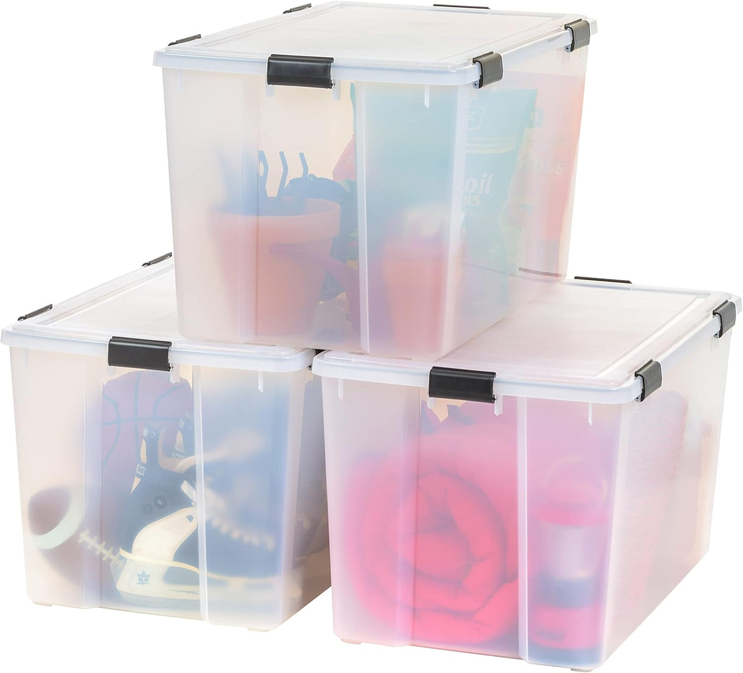 IRIS USA WeatherPro Storage Bins - Durable, Stackable, BPA-Free