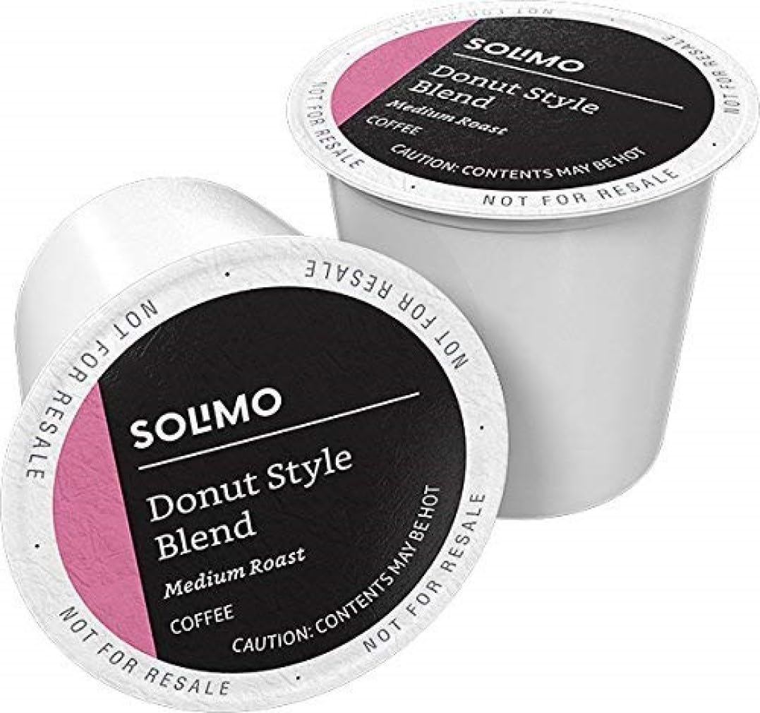 Solimo Medium Roast Coffee Pods - Donut Style, 100 Count