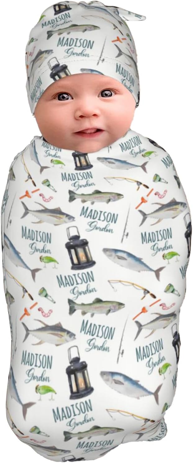 Custom Fishing Baby Swaddle Set - Munific
